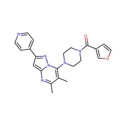 Cc1nc2cc(-c3ccncc3)nn2c(N2CCN(C(=O)c3ccoc3)CC2)c1C ZINC000095568809