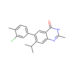 Cc1nc2cc(C(C)C)c(-c3ccc(C)c(Cl)c3)cc2c(=O)[nH]1 ZINC000013679460