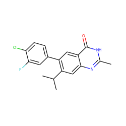 Cc1nc2cc(C(C)C)c(-c3ccc(Cl)c(F)c3)cc2c(=O)[nH]1 ZINC000013679430