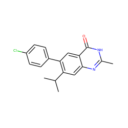 Cc1nc2cc(C(C)C)c(-c3ccc(Cl)cc3)cc2c(=O)[nH]1 ZINC000013679428