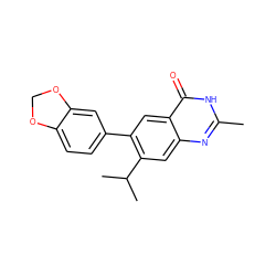 Cc1nc2cc(C(C)C)c(-c3ccc4c(c3)OCO4)cc2c(=O)[nH]1 ZINC000013679454