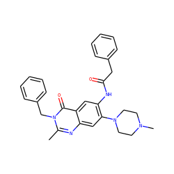 Cc1nc2cc(N3CCN(C)CC3)c(NC(=O)Cc3ccccc3)cc2c(=O)n1Cc1ccccc1 ZINC000001360569