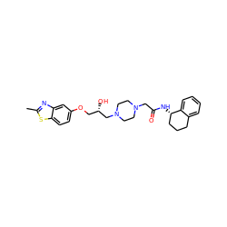 Cc1nc2cc(OC[C@H](O)CN3CCN(CC(=O)N[C@H]4CCCc5ccccc54)CC3)ccc2s1 ZINC000022932434