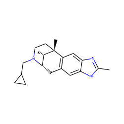 Cc1nc2cc3c(cc2[nH]1)C[C@H]1[C@H](C)[C@]3(C)CCN1CC1CC1 ZINC000040900986