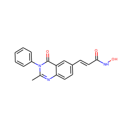 Cc1nc2ccc(/C=C/C(=O)NO)cc2c(=O)n1-c1ccccc1 ZINC000096934285