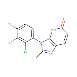 Cc1nc2ccc(=O)[nH]c2n1-c1ccc(Cl)c(Cl)c1Cl ZINC000118267281