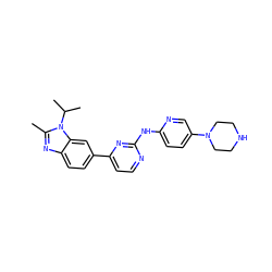 Cc1nc2ccc(-c3ccnc(Nc4ccc(N5CCNCC5)cn4)n3)cc2n1C(C)C ZINC000474608586