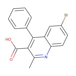 Cc1nc2ccc(Br)cc2c(-c2ccccc2)c1C(=O)O ZINC000000218826