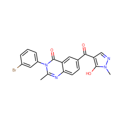 Cc1nc2ccc(C(=O)c3cnn(C)c3O)cc2c(=O)n1-c1cccc(Br)c1 ZINC000299818674