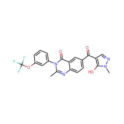 Cc1nc2ccc(C(=O)c3cnn(C)c3O)cc2c(=O)n1-c1cccc(OC(F)(F)F)c1 ZINC000299837268
