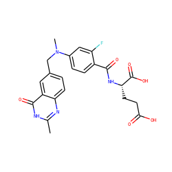 Cc1nc2ccc(CN(C)c3ccc(C(=O)N[C@@H](CCC(=O)O)C(=O)O)c(F)c3)cc2c(=O)[nH]1 ZINC000013724768