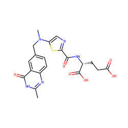 Cc1nc2ccc(CN(C)c3cnc(C(=O)N[C@H](CCC(=O)O)C(=O)O)s3)cc2c(=O)[nH]1 ZINC000029391125