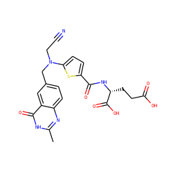 Cc1nc2ccc(CN(CC#N)c3ccc(C(=O)N[C@H](CCC(=O)O)C(=O)O)s3)cc2c(=O)[nH]1 ZINC000029390436