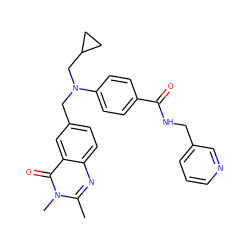 Cc1nc2ccc(CN(CC3CC3)c3ccc(C(=O)NCc4cccnc4)cc3)cc2c(=O)n1C ZINC000072107842