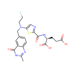 Cc1nc2ccc(CN(CCF)c3cnc(C(=O)N[C@@H](CCC(=O)O)C(=O)O)s3)cc2c(=O)[nH]1 ZINC000013821848