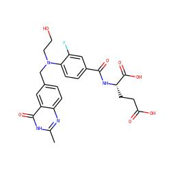 Cc1nc2ccc(CN(CCO)c3ccc(C(=O)N[C@@H](CCC(=O)O)C(=O)O)cc3F)cc2c(=O)[nH]1 ZINC000026836816