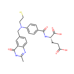 Cc1nc2ccc(CN(CCS)c3ccc(C(=O)N[C@@H](CCC(=O)O)C(=O)O)cc3)cc2c(=O)[nH]1 ZINC000026831018