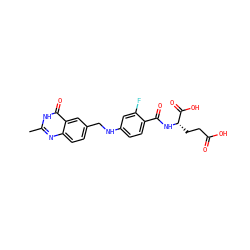 Cc1nc2ccc(CNc3ccc(C(=O)N[C@@H](CCC(=O)O)C(=O)O)c(F)c3)cc2c(=O)[nH]1 ZINC000026835533