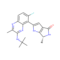 Cc1nc2ccc(F)c(-c3cc4c([nH]3)[C@@H](C)NC4=O)c2nc1NC(C)(C)C ZINC000206128456