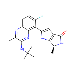 Cc1nc2ccc(F)c(-c3cc4c([nH]3)[C@H](C)NC4=O)c2nc1NC(C)(C)C ZINC000206128483