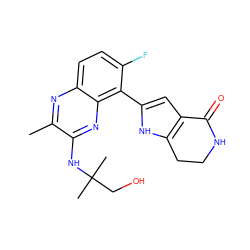 Cc1nc2ccc(F)c(-c3cc4c([nH]3)CCNC4=O)c2nc1NC(C)(C)CO ZINC000222401422