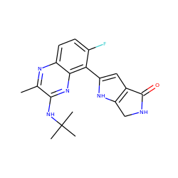 Cc1nc2ccc(F)c(-c3cc4c([nH]3)CNC4=O)c2nc1NC(C)(C)C ZINC000206128418