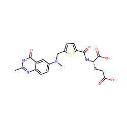 Cc1nc2ccc(N(C)Cc3ccc(C(=O)N[C@@H](CCC(=O)O)C(=O)O)s3)cc2c(=O)[nH]1 ZINC000013822813