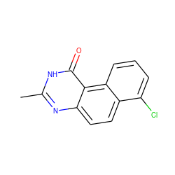 Cc1nc2ccc3c(Cl)cccc3c2c(=O)[nH]1 ZINC000013832475