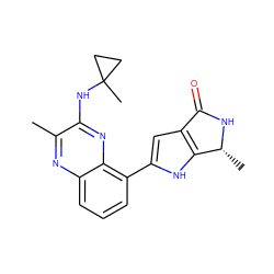 Cc1nc2cccc(-c3cc4c([nH]3)[C@@H](C)NC4=O)c2nc1NC1(C)CC1 ZINC000205580771