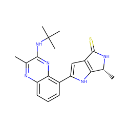 Cc1nc2cccc(-c3cc4c([nH]3)[C@@H](C)NC4=S)c2nc1NC(C)(C)C ZINC000206080348