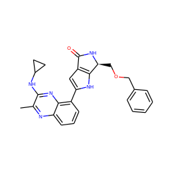 Cc1nc2cccc(-c3cc4c([nH]3)[C@H](COCc3ccccc3)NC4=O)c2nc1NC1CC1 ZINC000206091883