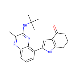 Cc1nc2cccc(-c3cc4c([nH]3)CCCC4=O)c2nc1NC(C)(C)C ZINC000206134358