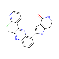 Cc1nc2cccc(-c3cc4c([nH]3)CCNC4=O)c2nc1-c1cccnc1Cl ZINC000222411899