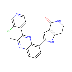 Cc1nc2cccc(-c3cc4c([nH]3)CCNC4=O)c2nc1-c1ccncc1Cl ZINC000222408635