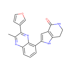 Cc1nc2cccc(-c3cc4c([nH]3)CCNC4=O)c2nc1-c1ccoc1 ZINC000223425827