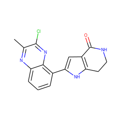 Cc1nc2cccc(-c3cc4c([nH]3)CCNC4=O)c2nc1Cl ZINC000222356301