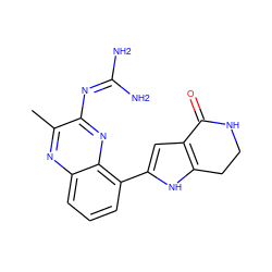 Cc1nc2cccc(-c3cc4c([nH]3)CCNC4=O)c2nc1N=C(N)N ZINC000222421215