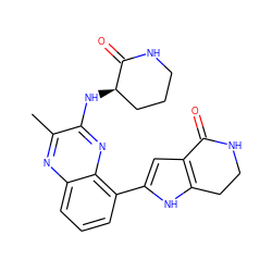 Cc1nc2cccc(-c3cc4c([nH]3)CCNC4=O)c2nc1N[C@@H]1CCCNC1=O ZINC000222453553