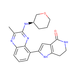 Cc1nc2cccc(-c3cc4c([nH]3)CCNC4=O)c2nc1N[C@@H]1CCCOC1 ZINC000222377030