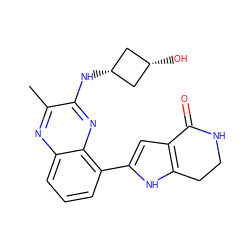 Cc1nc2cccc(-c3cc4c([nH]3)CCNC4=O)c2nc1N[C@H]1C[C@@H](O)C1 ZINC001772650147