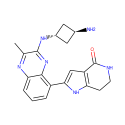 Cc1nc2cccc(-c3cc4c([nH]3)CCNC4=O)c2nc1N[C@H]1C[C@H](N)C1 ZINC001772626431