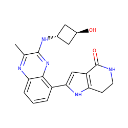 Cc1nc2cccc(-c3cc4c([nH]3)CCNC4=O)c2nc1N[C@H]1C[C@H](O)C1 ZINC001772642964