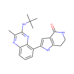 Cc1nc2cccc(-c3cc4c([nH]3)CCNC4=O)c2nc1NC(C)(C)C ZINC000206105202