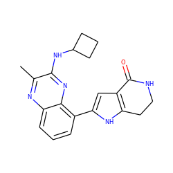 Cc1nc2cccc(-c3cc4c([nH]3)CCNC4=O)c2nc1NC1CCC1 ZINC000206108930