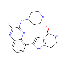 Cc1nc2cccc(-c3cc4c([nH]3)CCNC4=O)c2nc1NC1CCNCC1 ZINC000222351208