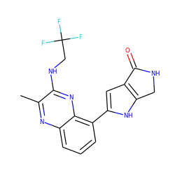 Cc1nc2cccc(-c3cc4c([nH]3)CNC4=O)c2nc1NCC(F)(F)F ZINC000222415316