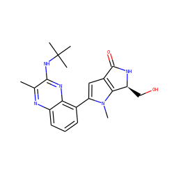 Cc1nc2cccc(-c3cc4c(n3C)[C@H](CO)NC4=O)c2nc1NC(C)(C)C ZINC000222401248