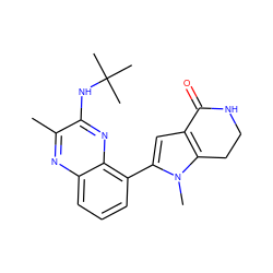 Cc1nc2cccc(-c3cc4c(n3C)CCNC4=O)c2nc1NC(C)(C)C ZINC000206139157