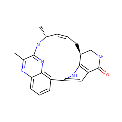 Cc1nc2cccc3c2nc1N[C@H](C)/C=C/C[C@H]1CNC(=O)c2cc-3[nH]c21 ZINC000150033336