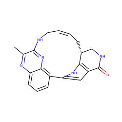 Cc1nc2cccc3c2nc1NC/C=C\C[C@@H]1CNC(=O)c2cc-3[nH]c21 ZINC000150056182